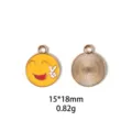 Pendentif charm emoji signe de paix en alliage accessoires de bijoux DIY 15x18mm - Style 10