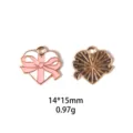 Pendentif cœur émaillé en alliage nœud papillon DIY accessoires de bijoux pour porte-clés et colliers. - Taille US 9