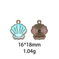 Zomer oceaan schelp druppel olie legering hanger DIY sieraden accessoires sleutelhanger - Wereldbol Kraal