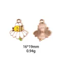 Joli pendentif charm abeille tournesol en émail et alliage pour bijoux DIY et porte-clés. - Ballon Maison Up