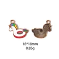 Vue détaillée du pendentif bouée licorne en alliage, taille 18x18mm, accessoire bijou DIY. - Style Bouée Licorne (#11)