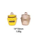 Mignon pot de miel alliage émail charme pendentif DIY fabrication de bijoux accessoires 1pc - Perle Globe