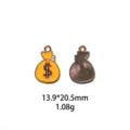 Pendentif porte-monnaie goutte d'huile en alliage accessoire bijoux DIY, taille 13.9x20.5mm, 1.08g. - Style Sac d'Argent (#11)