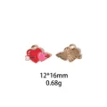 Pendentif cœur en émail alliage accessoire de bijoux DIY porte-clés 12x16mm - Croissant de Lune Étoile