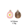 Geemailleerde paasei bloem hanger DIY metaal legering sieraden accessoire 14x20mm 1.10g detail - Dubbele Hangerschijf