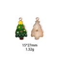 Vue détaillée de pendentif sapin de Noël en émail, accessoires de bijoux DIY en alliage. - Arbre de Noël E