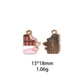 Pendentif cœur chocolat en alliage accessoires bijoux DIY vue de détail 13x18mm - Double Disque Suspendu