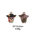 Pendentif crâne de pirate en alliage émaillé, accessoire bijoux DIY, 18x19.4mm, 0.98g. - Style Crâne de Pirate (#13)