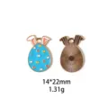 Paasei Konijn Gemaild Metaal Hanger DIY Sieraden Accessoire Charm 14x22mm mooi - Bloem & Streep