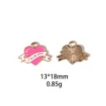 Pendentif cœur lettre d'amour en alliage émaillé pour Saint-Valentin et fabrication de bijoux DIY - Croissant de Lune Étoile
