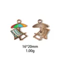 Pendentif de bijoux DIY en alliage chaise et parapluie de plage d'été, taille 16x20mm, 1,00g. - Style Chaise Longue (#15)