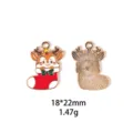 Details du pendentif en metal chaussette de renne de Noel, accessoire DIY bijou 18x22mm - Chaussette de Cerf