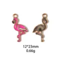 Pendentif breloque en alliage émaillé flamand rose accessoire DIY 12x23mm détail vue - Style Flamant Rose (#17)