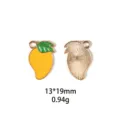 Détail du charm pendentif en métal émaillé mangue mignon, 13x19mm pour la fabrication de bijoux. - Style Mangue