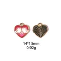 Pendentifs cœur en émail alliage DIY bijoux accessoires rouge noir lot de deux pièces - Licorne Rose