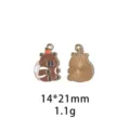 Leuke cartoon beer metalen emaille hanger DIY accessoire voor sleutelhanger tas decor - Rood Gouden Bloem