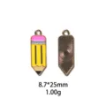 Pendentif crayon en émail pour bijoux DIY, joli charm de sac jaune ou accessoire de porte-clés. - Taille #18