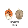 Basketbal legering oliedruppel hanger DIY sieraden accessoire sleutelhanger bedel - Hand Met Basketball (#3)