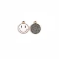 Geëmailleerd smiley gezicht metalen hanger DIY sieraden accessoires, leuke legering sleutelhanger. - Wit