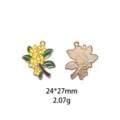Geëmailleerde osmanthus bloem metaal legering hanger DIY sieraden accessoire detailweergave - Beige Geometrisch