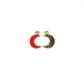 Prachtige emaille maan en zon metalen hangers, perfect voor DIY sieraden maken en knutselen. - Maan / Rood