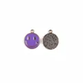 Paarse geëmailleerde smiley metalen hanger DIY sieraden accessoires sleutelhangers. - Paars Smiley / Paars