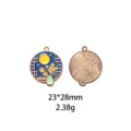 Geemailleerde maan vaas hanger legering DIY sieraden accessoires sleutelhanger 23x28mm - Wolkenhanger Blauw