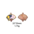 Waaier vormige maan emaille legering hanger DIY sieraden accessoire tas charm 22x25mm - Eenhoorn & Snoep