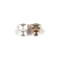 Detailed shot of DIY alloy bow pearl jewelry charms, elegant accessory for keychains. - White with Bowknot