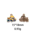 Summer beach straw hat and sunglasses alloy enamel charm detail view, 15x18mm size. - #3-Straw Hat & Sunglasses