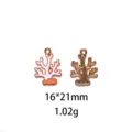 Style plage océan d'été pendentif corail émail alliage DIY accessoires de bijoux 16x21mm - #7-Corail (Rose-Bleu)