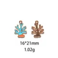 Pendentif corail en alliage DIY plage d'été, taille 16x21mm, poids 1.02g, breloque émaillée bleue. - #8-Corail (Orange-Bleu)
