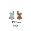 Vue détaillée du charm pendentif maillot de bain mignon, env. 14x22mm et 1,00g en alliage. - #12-Maillot de Bain Rayé