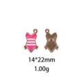 Pendentif maillot de bain en alliage style plage d'été pour accessoires de bijoux faits main. - #13-Maillot de Bain Rose et Blanc