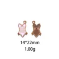 Pendentif maillot de bain en alliage bricolage plage d'été accessoire bijoux 14x22mm - #14-Maillot de Bain Rose