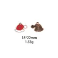 Kerstmuts metaal legering bedel hanger DIY sieraden accessoires armband crafting 18x22mm - Kerstmuts