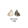 Kleurrijke schattige eenhoorn legering bedel hanger DIY sieraden accessoire sleutelhanger - Rood Gouden Bloem