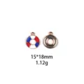 Legering reddingsboei bedel detail, rood wit blauw geëmailleerd rond DIY sieradenstuk. - Rood Gouden Bloem