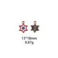 Gedetailleerde opname van DIY legering ster bedels, 13x18mm, perfect voor sleutelhangers. - Beige Polka Dot
