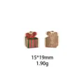 Kerstcadeau doos metaal legering bedel hanger voor DIY sieraden maken accessoires 15x19mm - Geschenkdoos