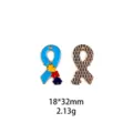 Metalen hanger met puzzellint voor autisme bewustzijn voor DIY sieraden maken en sleutelhangers - #2 Lint Hart Stijl / Goud