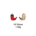 Gedetailleerd overzicht van kerstsok legering DIY bedel hanger, maat 19x20mm, gewicht 1.58g. - Kerstsok