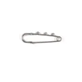 Silver metal safety pin brooch finding with loops for DIY jewelry making and craft projects. - Style 5 / 10 Pieces/Pack