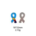 Autisme bewustzijn lint puzzel legering hanger DIY sieraden accessoires handwerk 18x32mm - #2 Lint Hart Stijl / Zilver