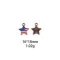 Onafhankelijkheidsdag Amerikaanse vlag ster legering hanger DIY sieraden accessoires 16x18mm - Beige Geometrisch