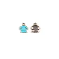 Gedetailleerde close-up van schattige blauwe emaille kwal legeringshangers voor DIY sieraden. - #3 Blauwe kwal