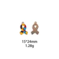 Vue détaillée du pendentif ruban puzzle en métal, taille 15x24mm, idéal pour création de bijoux. - #5 Style Puzzle Ruban / Or
