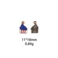 USA vlag cupcake legering bedel hanger DIY sieraden maken accessoires 11x18mm set - Halve Maan Ster