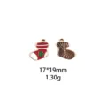 Kerstsok legering sieraden bedel diy hanger accessoire 17x19mm knutselen leuk - Kerstsok