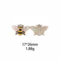 Bijen legering druppel olie hanger sieraden accessoire, maat 17x26mm, gewicht 1.88g voor DIY knutsel. - Rood Gouden Bloem